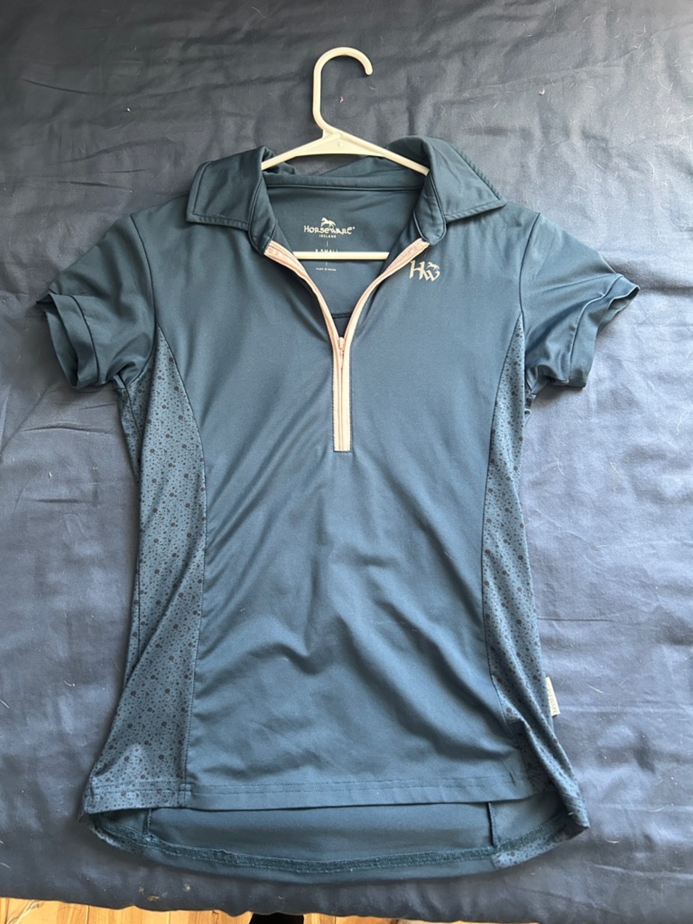 Houseware Ireland Women’s Short Sleeve Zip Polo - Slate Blue